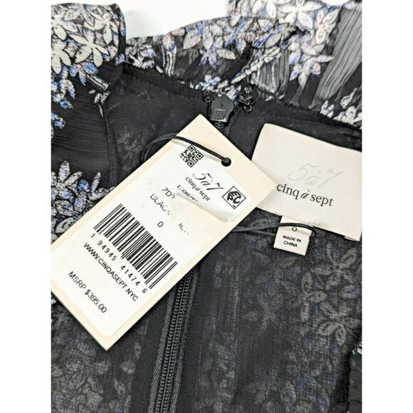 Cinq à Sept Emori Women's Floral Ruffle Minidress Size 0 (MSRP $395) - Picture 6 of 6